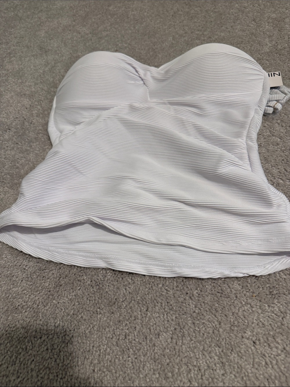 Nine West White Strapless Tankini Top
